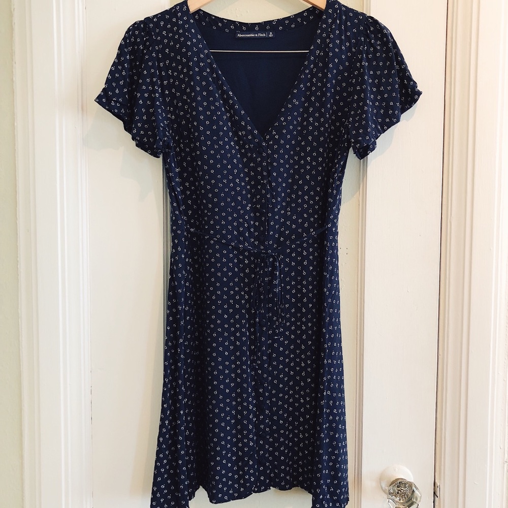 Navy blue Abercrombie dress with floral pattern